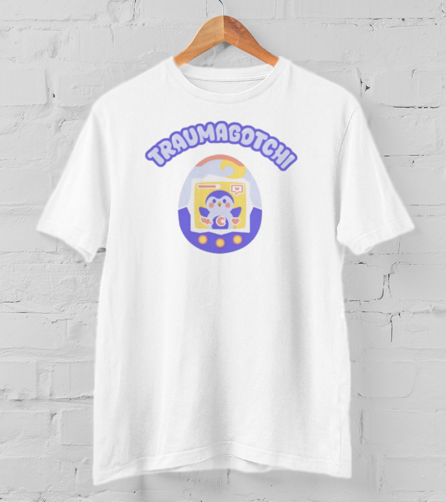 Traumagotchi Finch Penguin Tamagotchi Egg Design T-Shirt