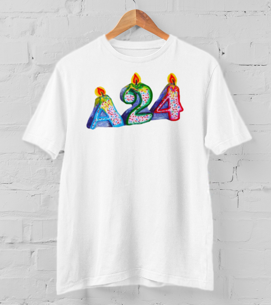 A24 Birthday Candle Celebration Event Festive Candles T-Shirt