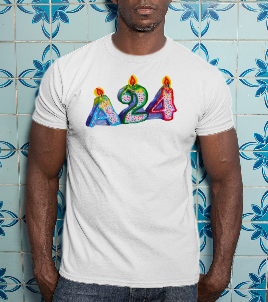 A24 Birthday Candle Celebration Event Festive Candles T-Shirt