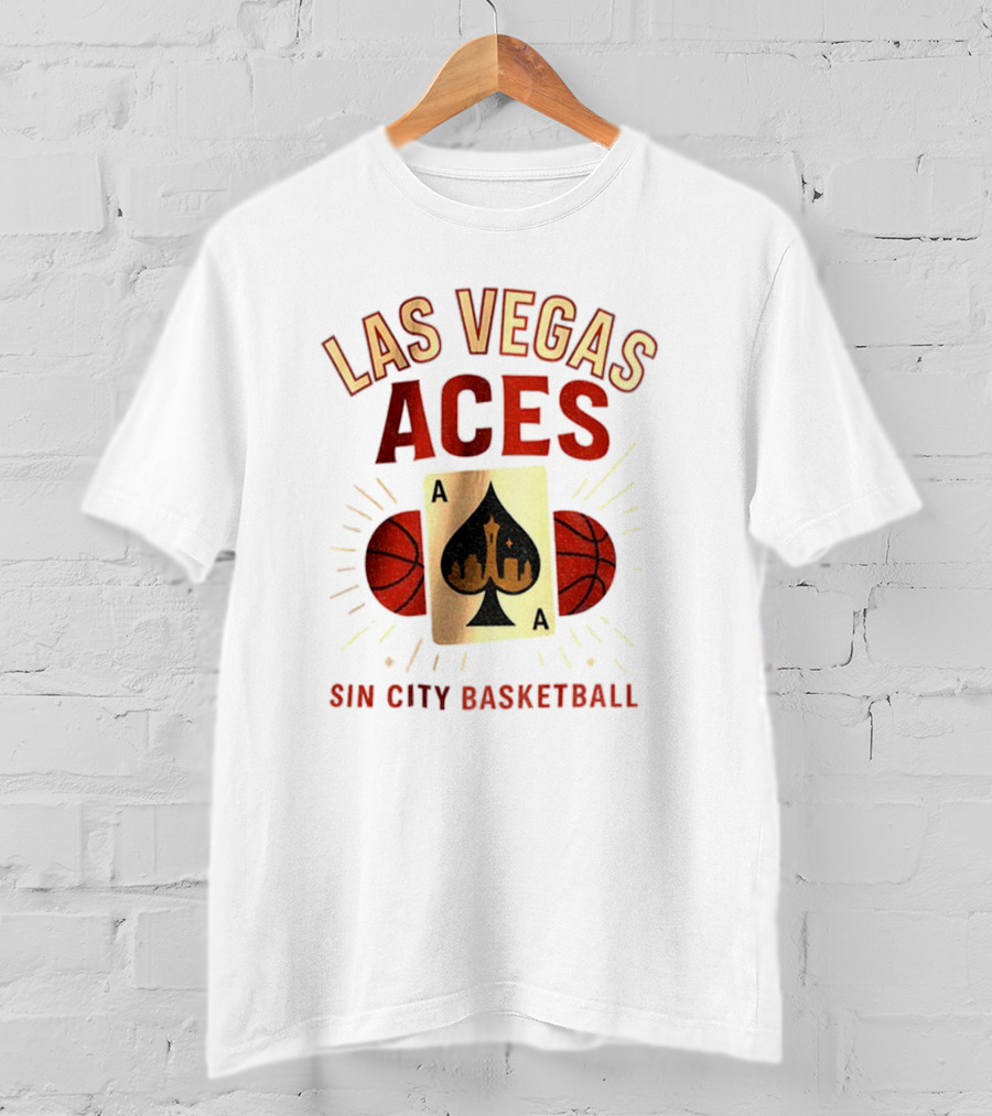 Las Vegas Aces Sin City Basketball Aces Card 2025 T-Shirt