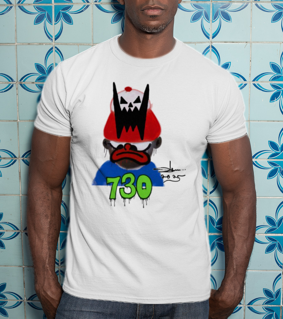 Slawn X Asspizza 730 Masked Character With Red Hat T-Shirt