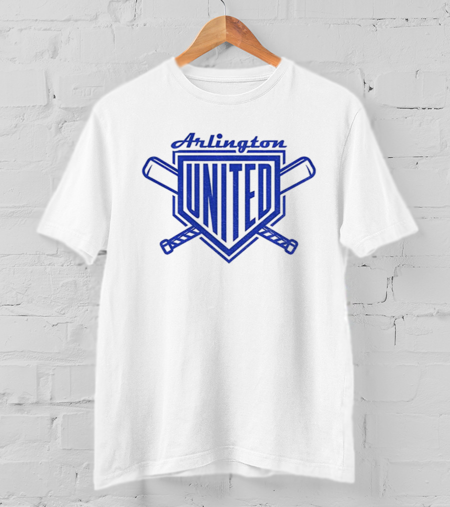 Arlington United Baseball Full Chest Crossed Bats Home Plate T-Shirt