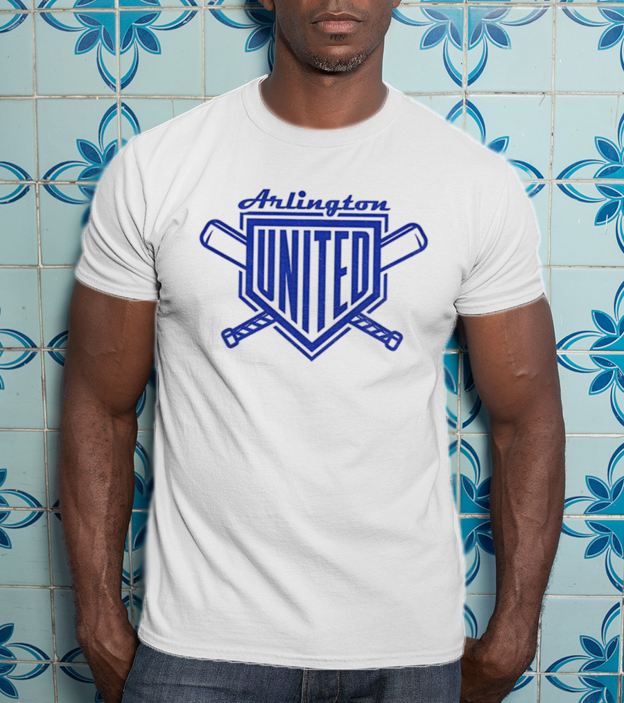 Arlington United Baseball Full Chest Crossed Bats Home Plate T-Shirt