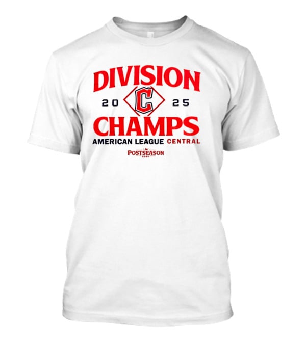 Cleveland Guardians 2025 American League Central Division Champs Postseason T-Shirt