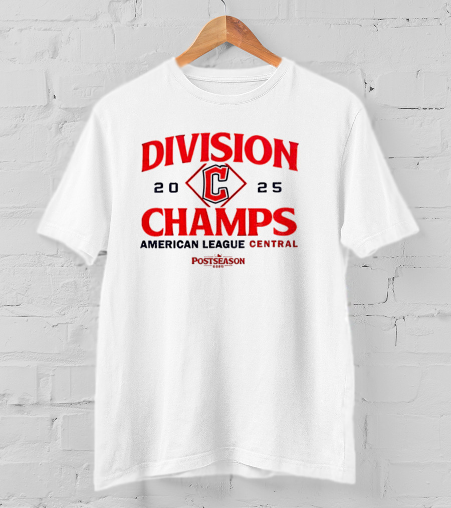 Cleveland Guardians 2025 American League Central Division Champs Postseason T-Shirt