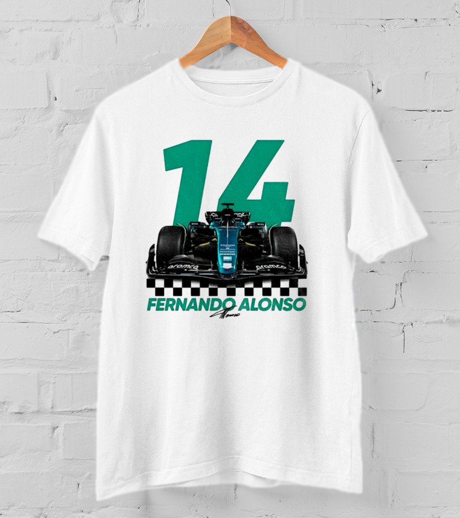 Fernando Alonso 14 F1 Racing Legend Signature Motorsport Fan T-Shirt