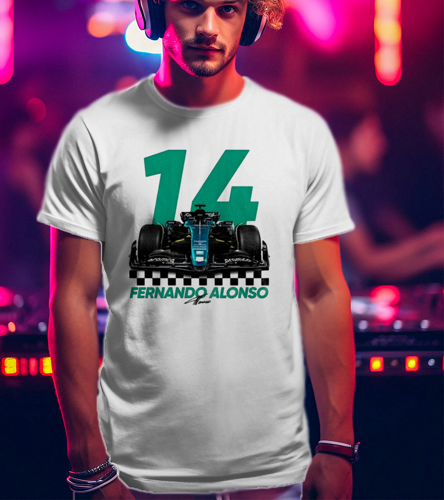 Fernando Alonso 14 F1 Racing Legend Signature Motorsport Fan T-Shirt