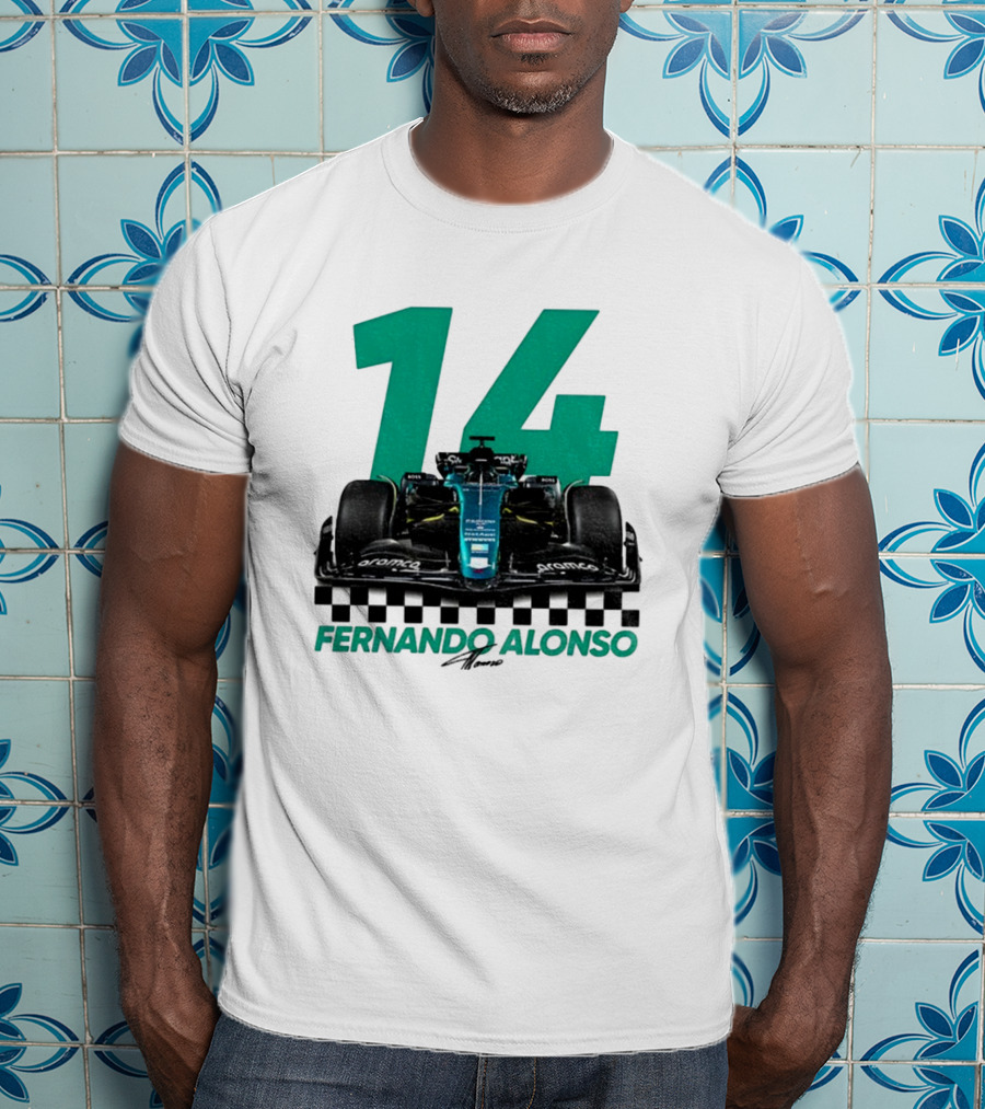 Fernando Alonso 14 F1 Racing Legend Signature Motorsport Fan T-Shirt