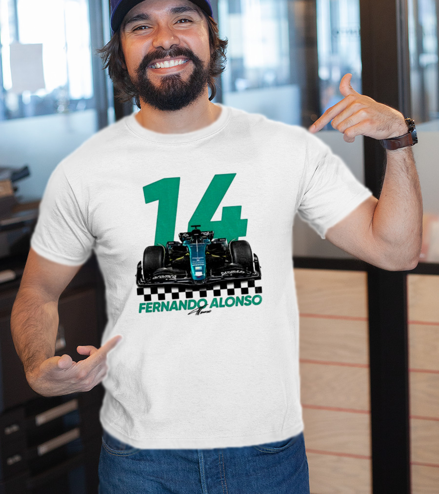 Fernando Alonso 14 F1 Racing Legend Signature Motorsport Fan T-Shirt