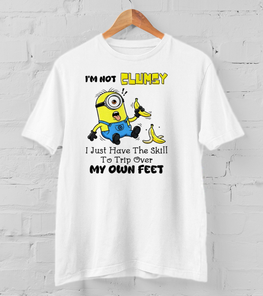 Minion Clumsy Banana Humor Trip Over My Own Feet T-Shirt