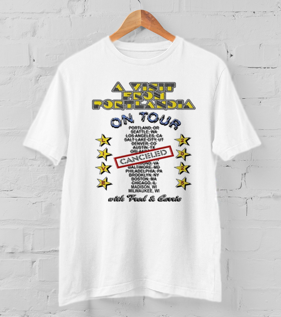 A Visit From Portlandia On Tour 2025 Fred And Carrie Wisconsin Live Show Stars T-Shirt