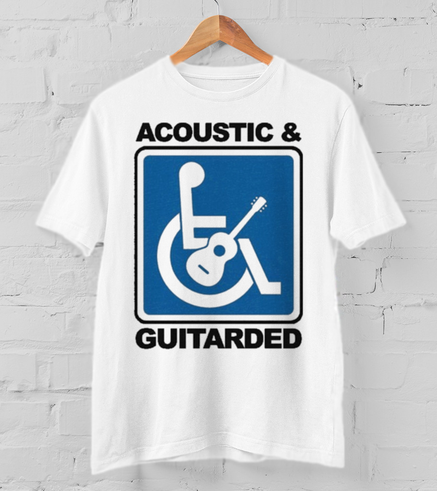 Acoustic And Guitarded Wheelchair Symbol Guitar Icon T-Shirt