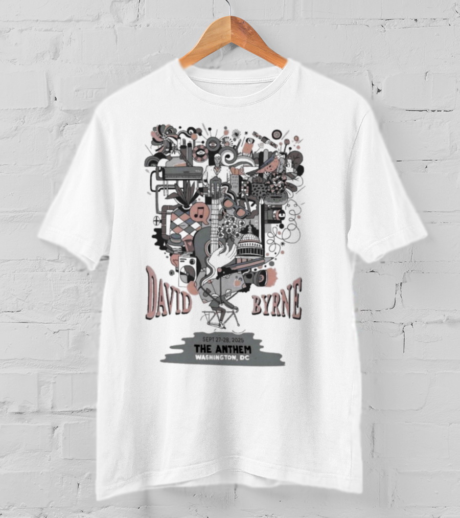 David Byrne The Anthem Event DC 2025 Sep 27 28 Retro Music Artistry T-Shirt