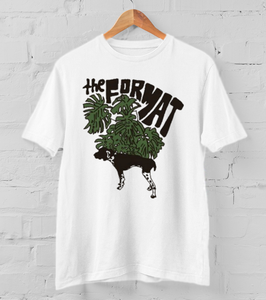 The Format Tropical Leaves And Dog Mustard T-Shirt
