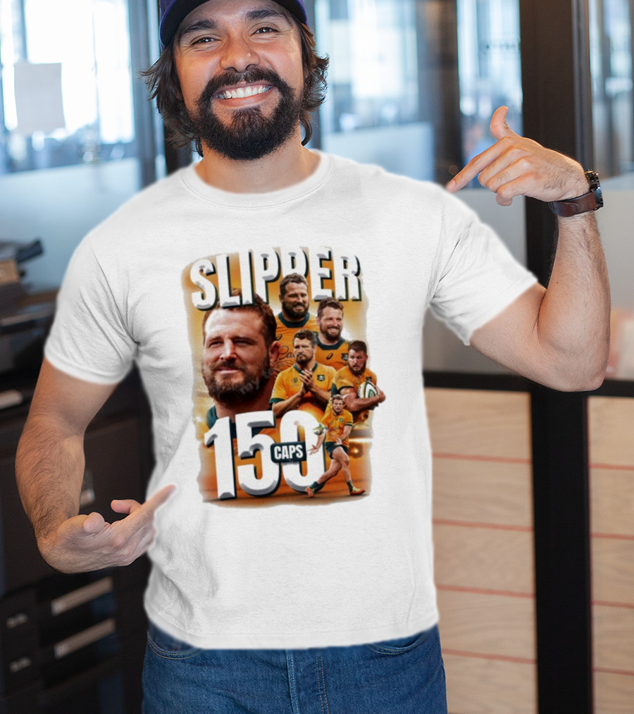 Wallaby Slipper 150 Caps Rugby Milestone Celebration T-Shirt