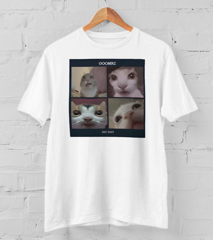 Gooberz Silly Days Funny Cat Faces Collage T-Shirt