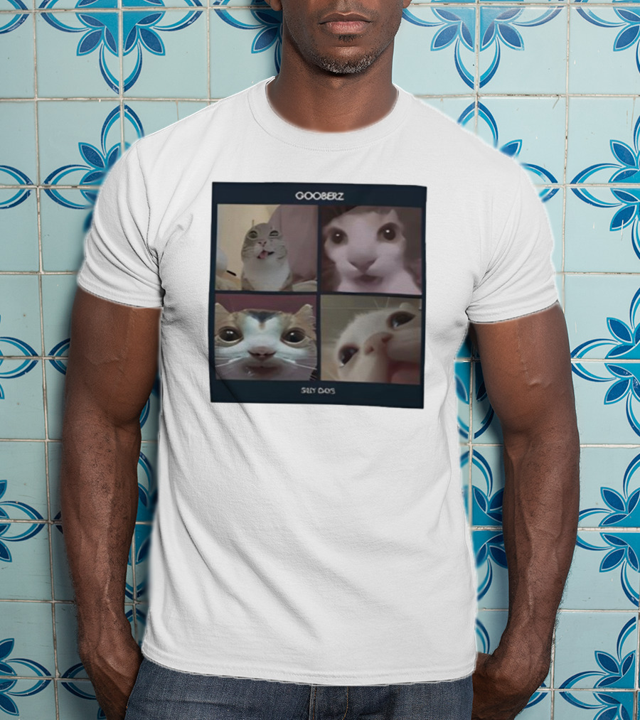 Gooberz Silly Days Funny Cat Faces Collage T-Shirt