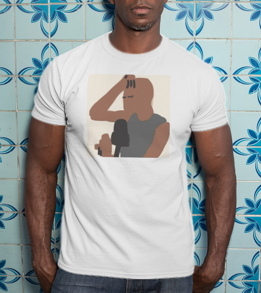 Artems Stickers The Concept Iconic Bald Figure And Microphone T-Shirt