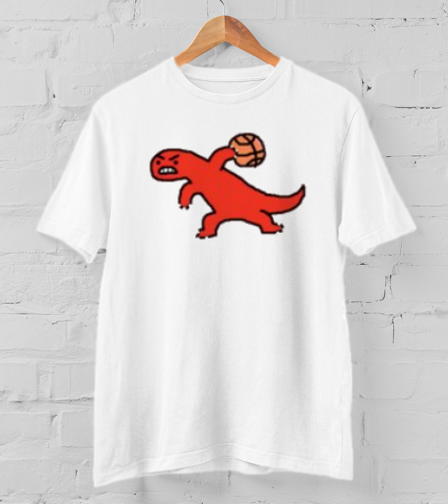 Dino Paint Luxe Red Dinosaur Basketball T-Shirt