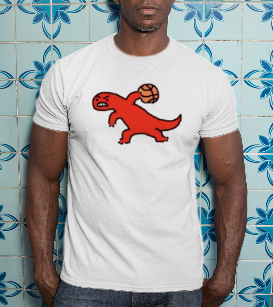 Dino Paint Luxe Red Dinosaur Basketball T-Shirt
