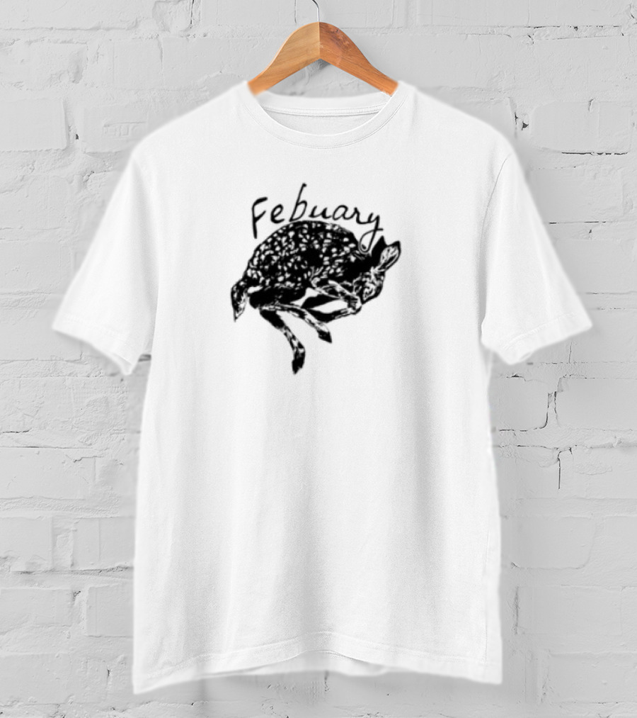 February Fawn Handwritten Style Retro Aesthetic T-Shirt
