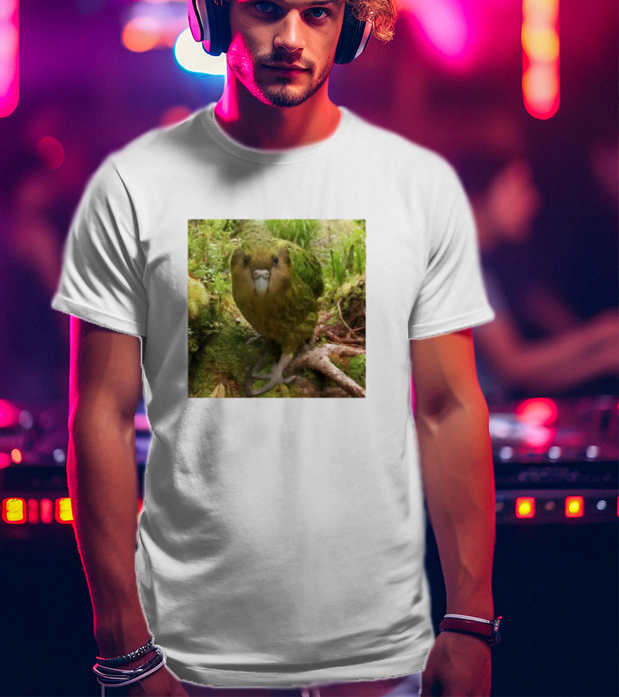 Shearling Kakapo Bird In Forest Habitat T-Shirt