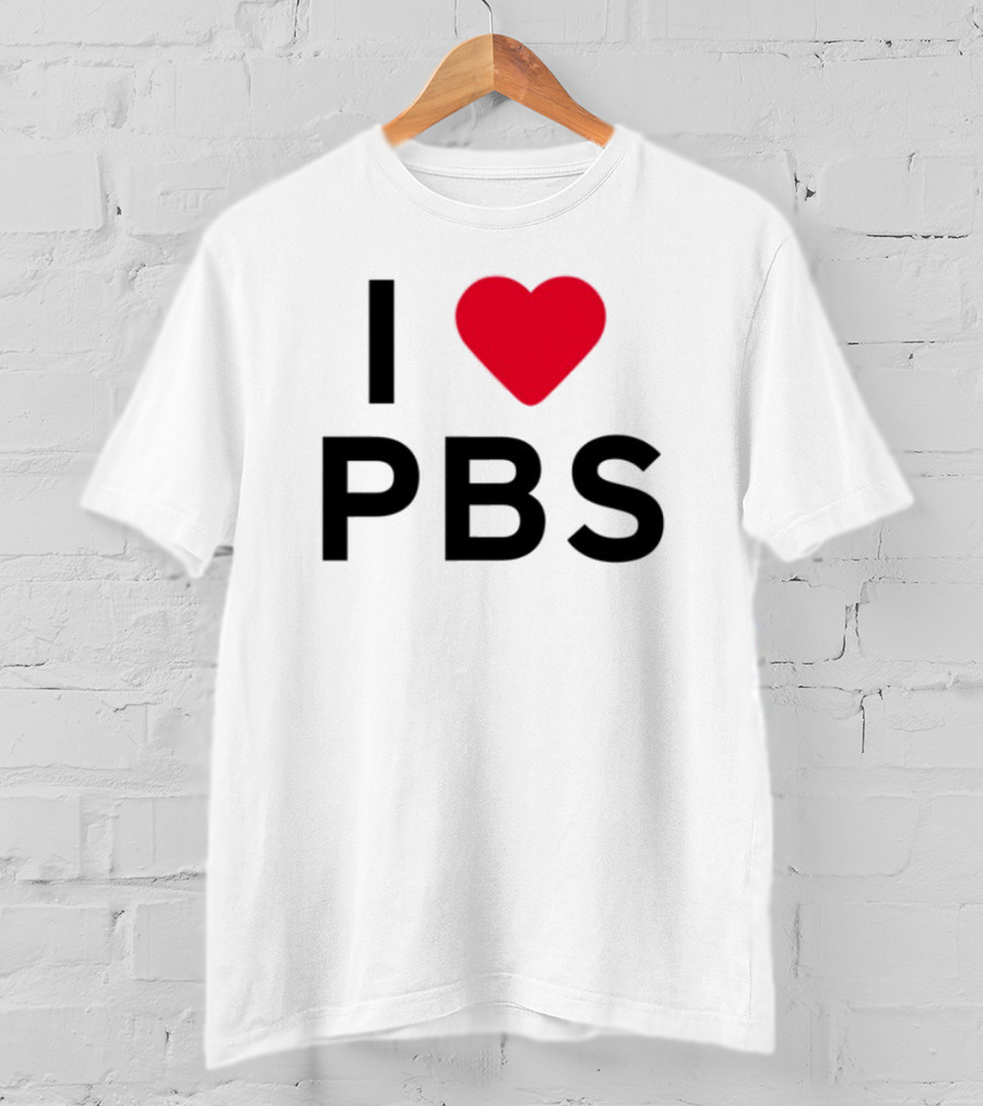 I Love PBS Classic Logo Heart Icon Fan Favorite T-Shirt