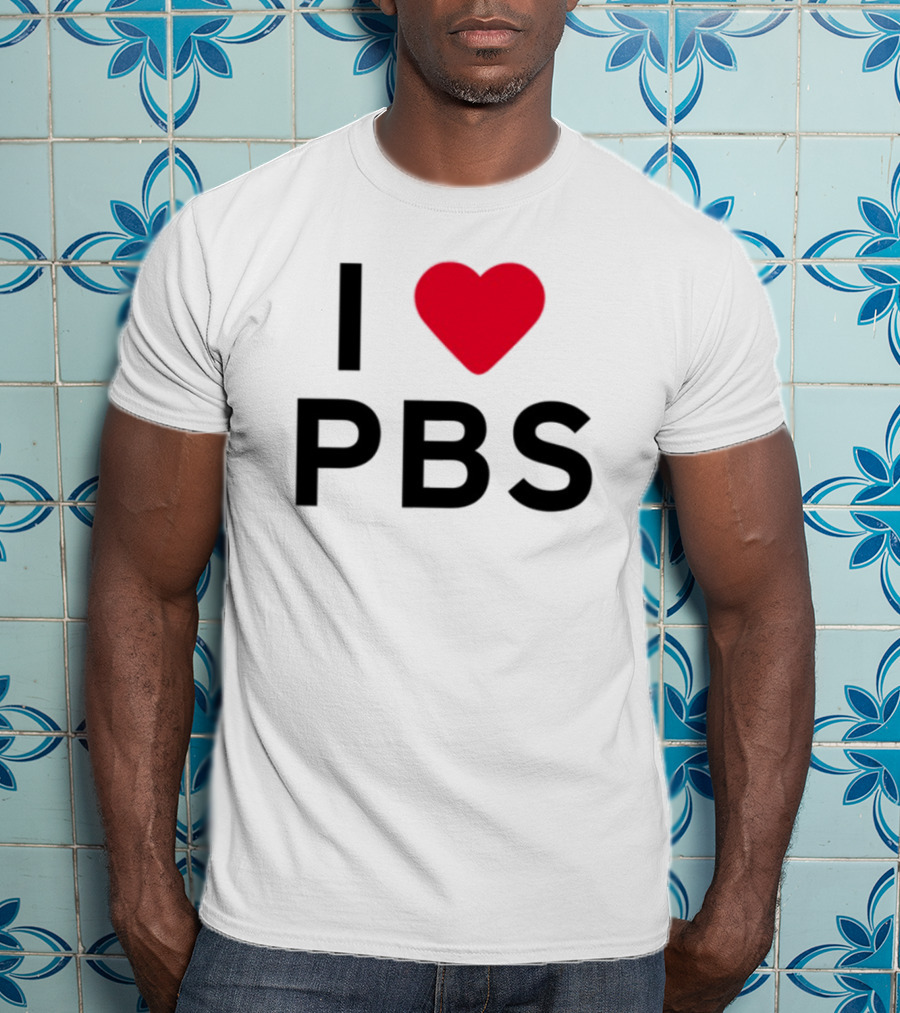 I Love PBS Classic Logo Heart Icon Fan Favorite T-Shirt