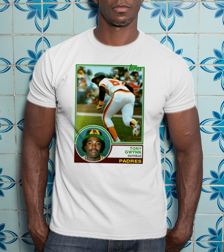 Topps Tony Gwynn Outfield Padres Baseball Card T-Shirt
