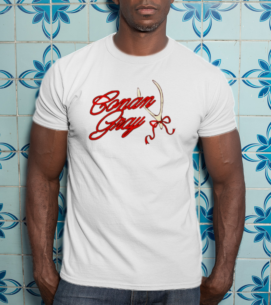 Conan Gray Red Script Wishbone Ribbon T-Shirt