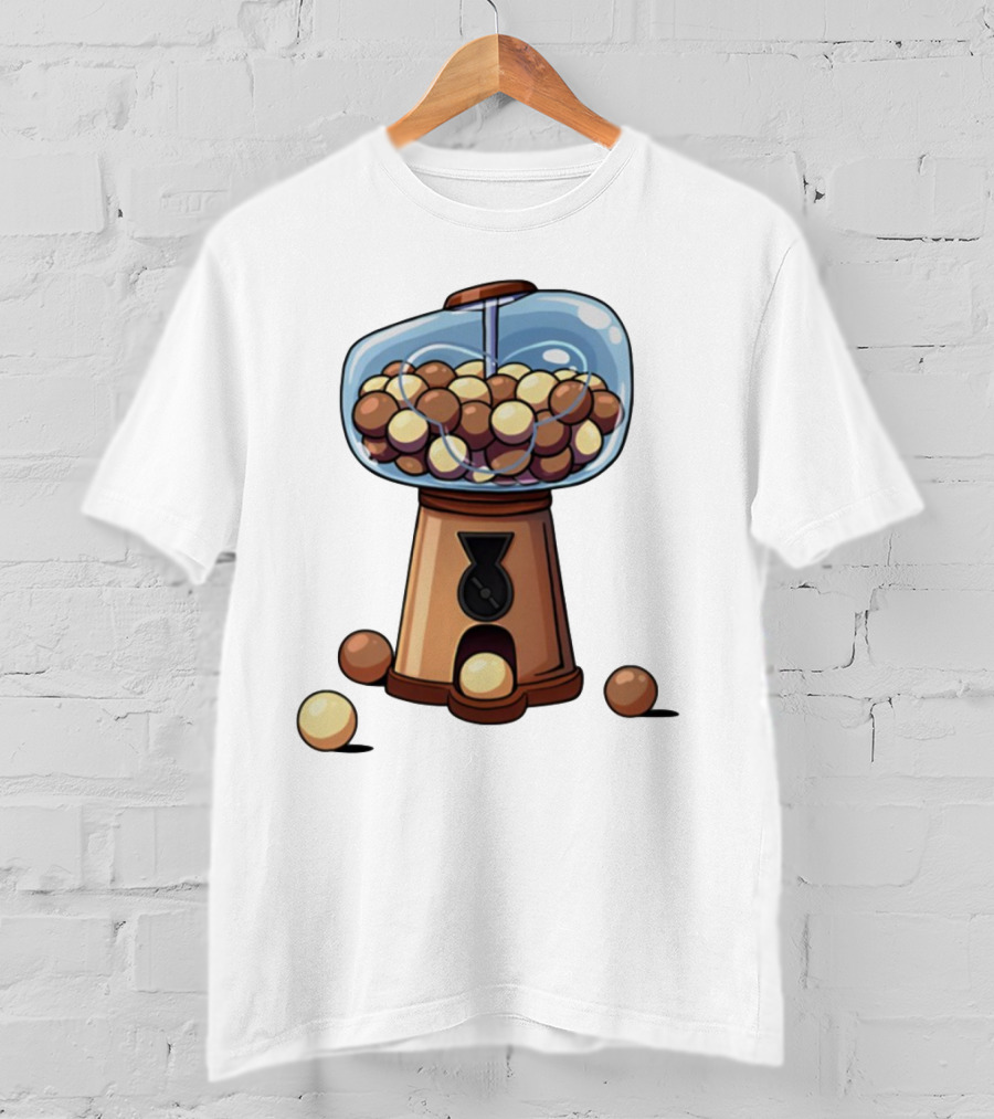 Gum Ball Machine With Brown And Cream Gumballs T-Shirt