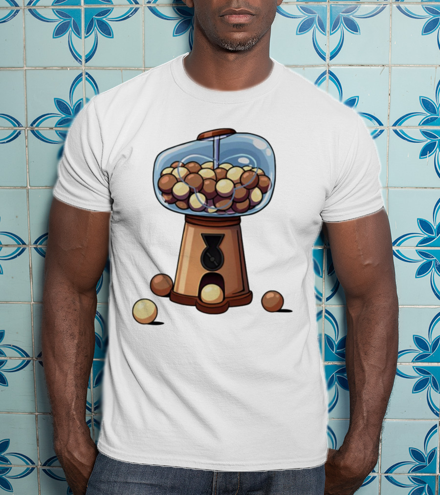Gum Ball Machine With Brown And Cream Gumballs T-Shirt