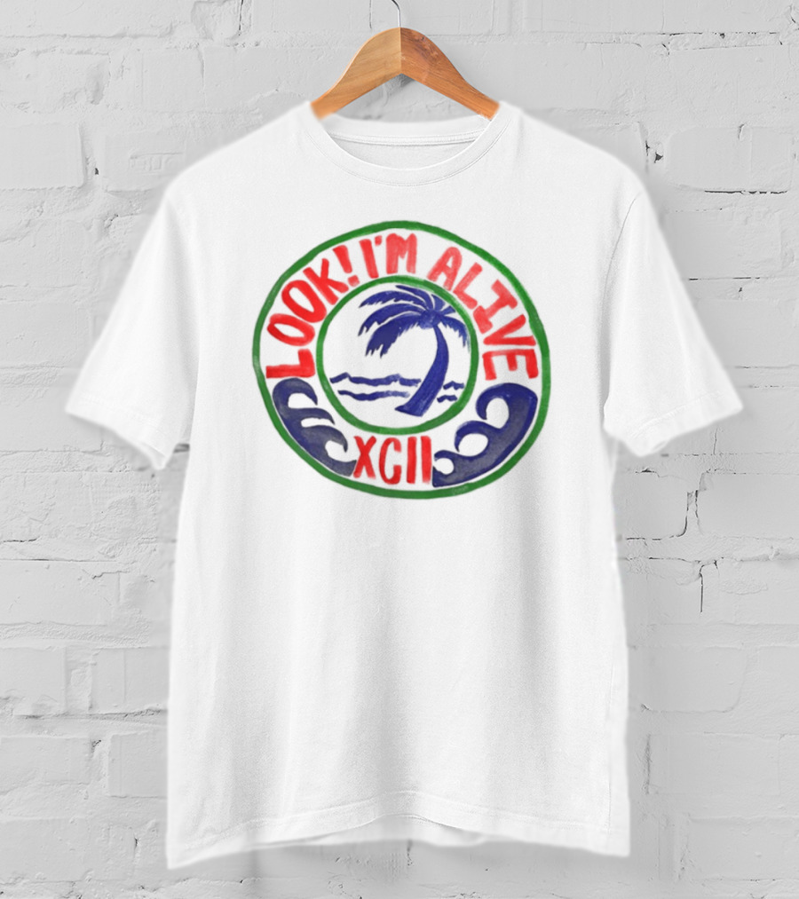 LOOK I'M ALIVE XGII Palm Tree Waves T-Shirt
