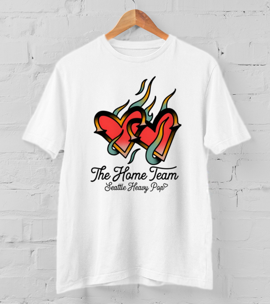 The Home Team Seattle Heavy Pop Burning Hearts T-Shirt