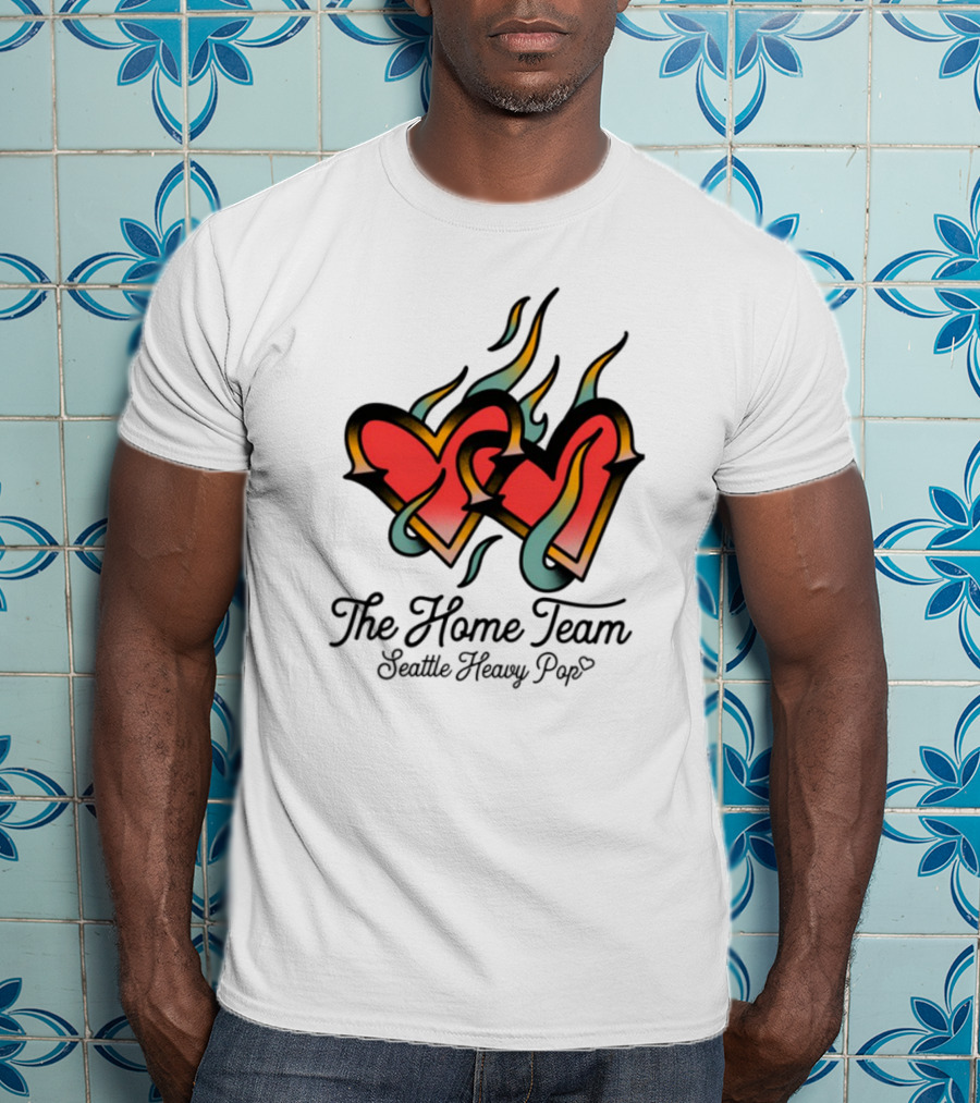 The Home Team Seattle Heavy Pop Burning Hearts T-Shirt