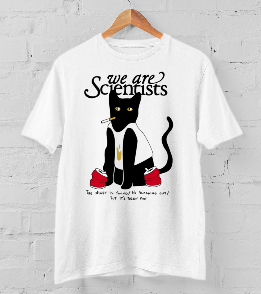 We Are Scientists Washed Up Cat Smoking Red Shoes This Scene Is Dead T-Shirt