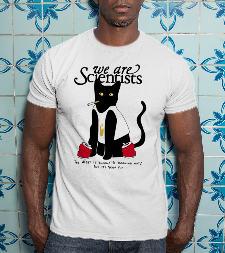 We Are Scientists Washed Up Cat Smoking Red Shoes This Scene Is Dead T-Shirt