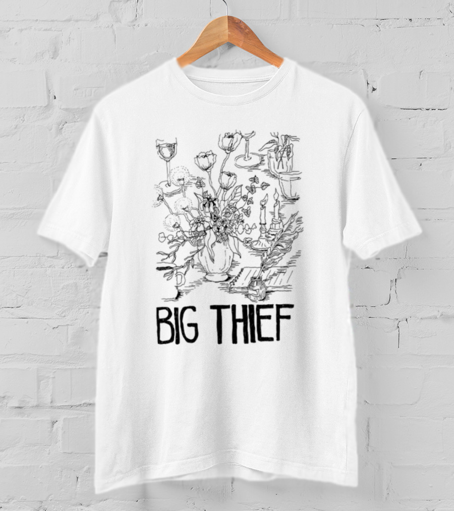 Big Thief Flowers And Candles Botanical Sketches T-Shirt