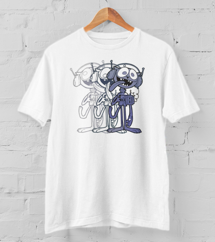 Gorillaz Cat Play Headphones Cartoon Character T-Shirt