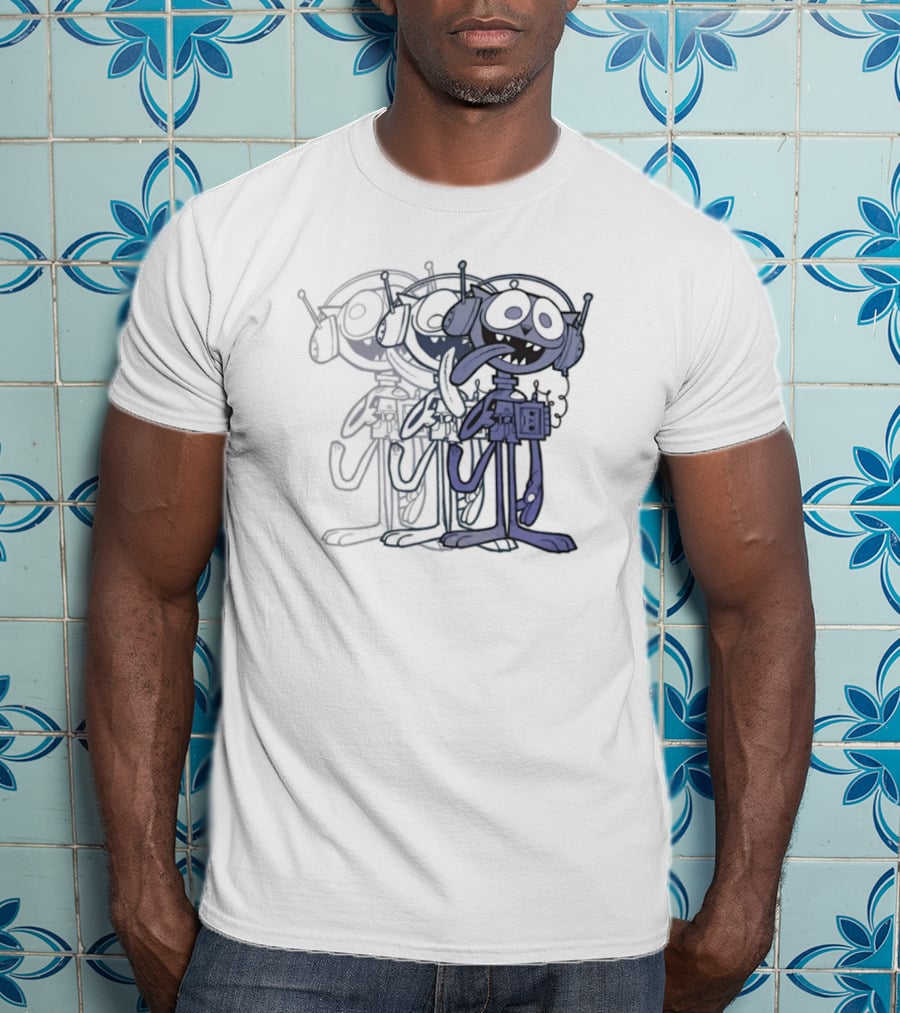 Gorillaz Cat Play Headphones Cartoon Character T-Shirt