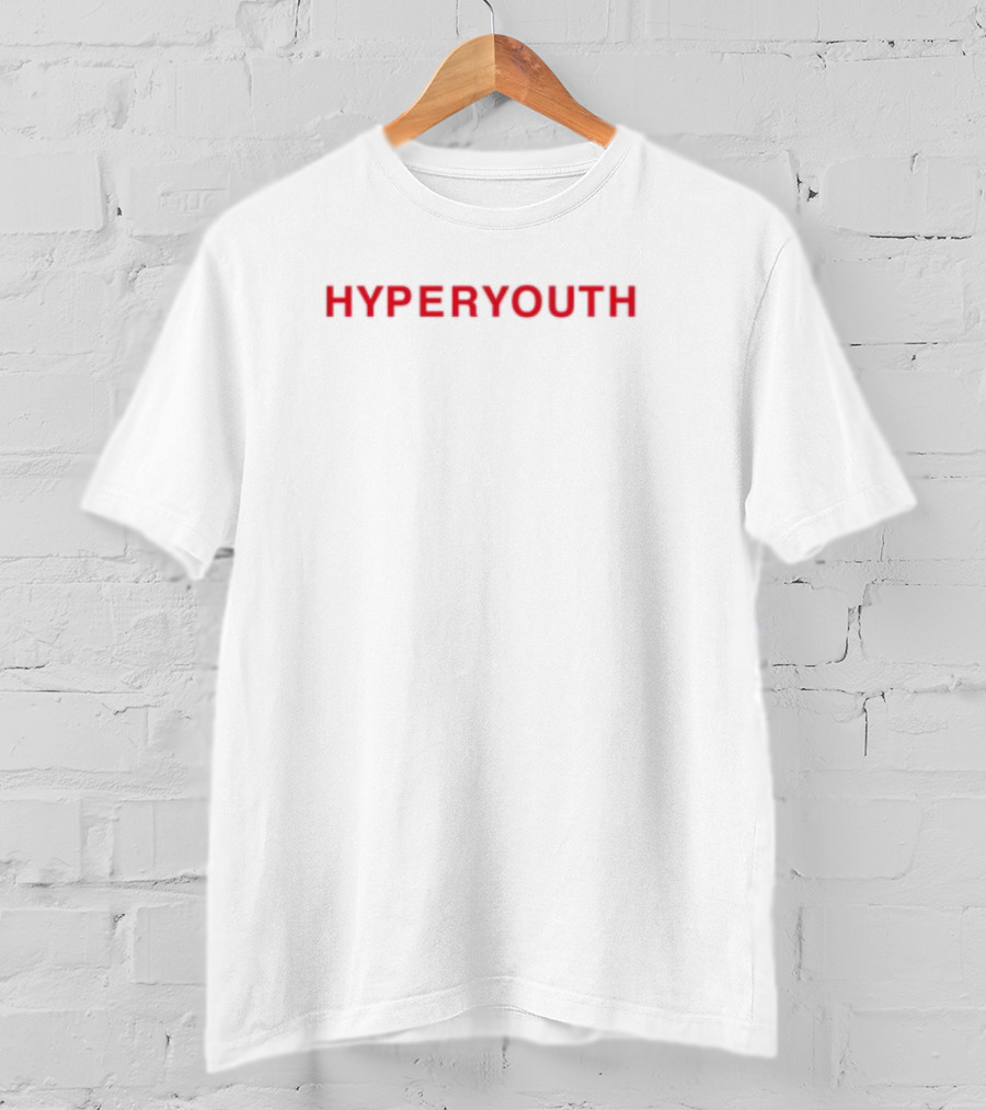 HYPERYOUTH Retro Bold Red Lettering T-Shirt