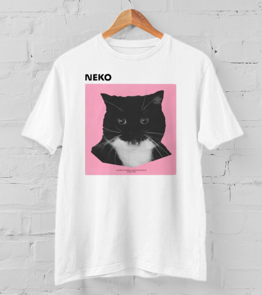 Neko Uni The Strongest Cat Silhouette In Black And Pink T-Shirt