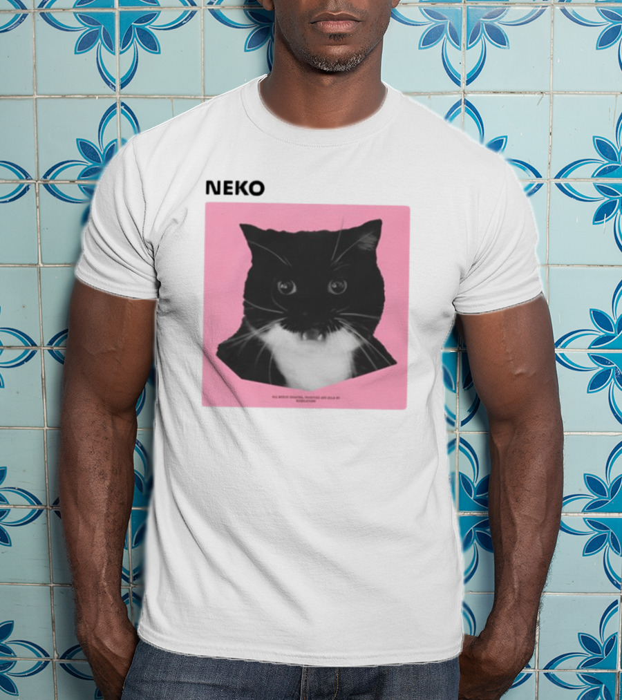 Neko Uni The Strongest Cat Silhouette In Black And Pink T-Shirt