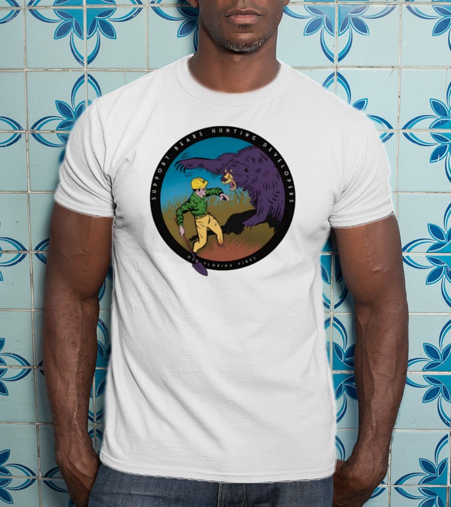 Support Bears Hunting Developers Old Florida Vibes Graphic T-Shirt