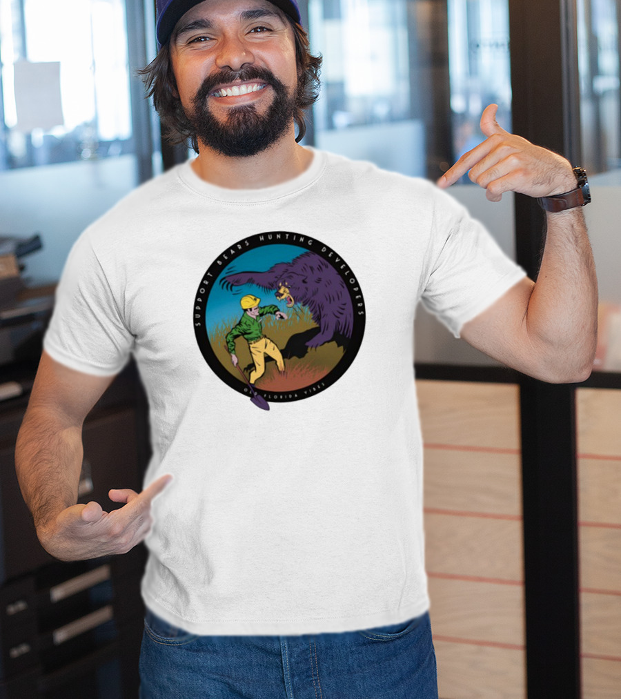 Support Bears Hunting Developers Old Florida Vibes Graphic T-Shirt