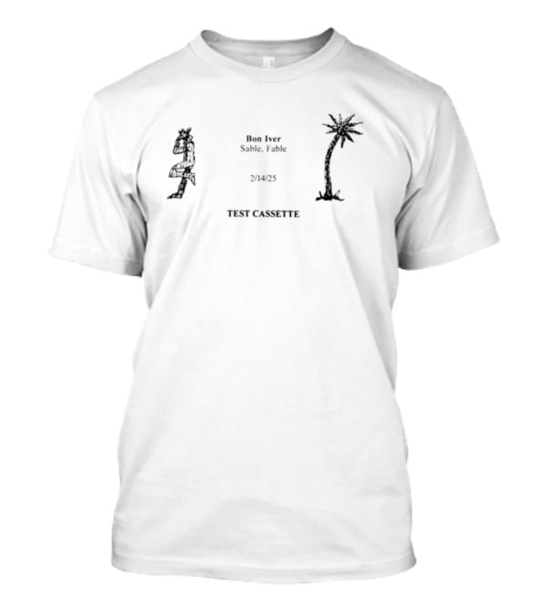 Bon Iver Test Cassette Hippie Palm Tree Peace Signs T-Shirt