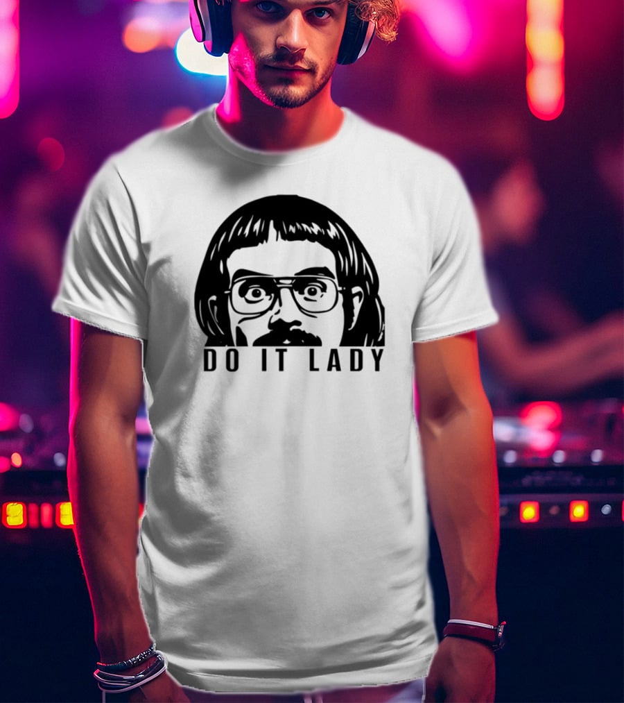 DO IT LADY Peeking Drawing Glasses Face T-Shirt