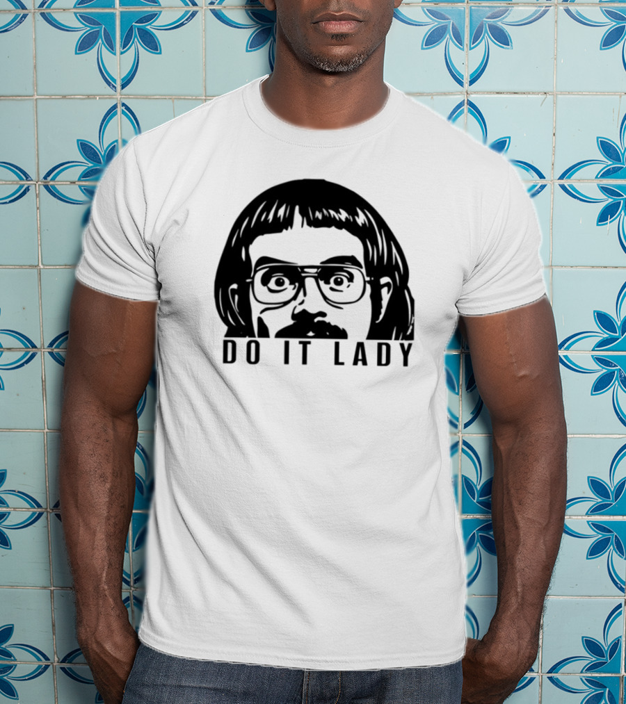 DO IT LADY Peeking Drawing Glasses Face T-Shirt