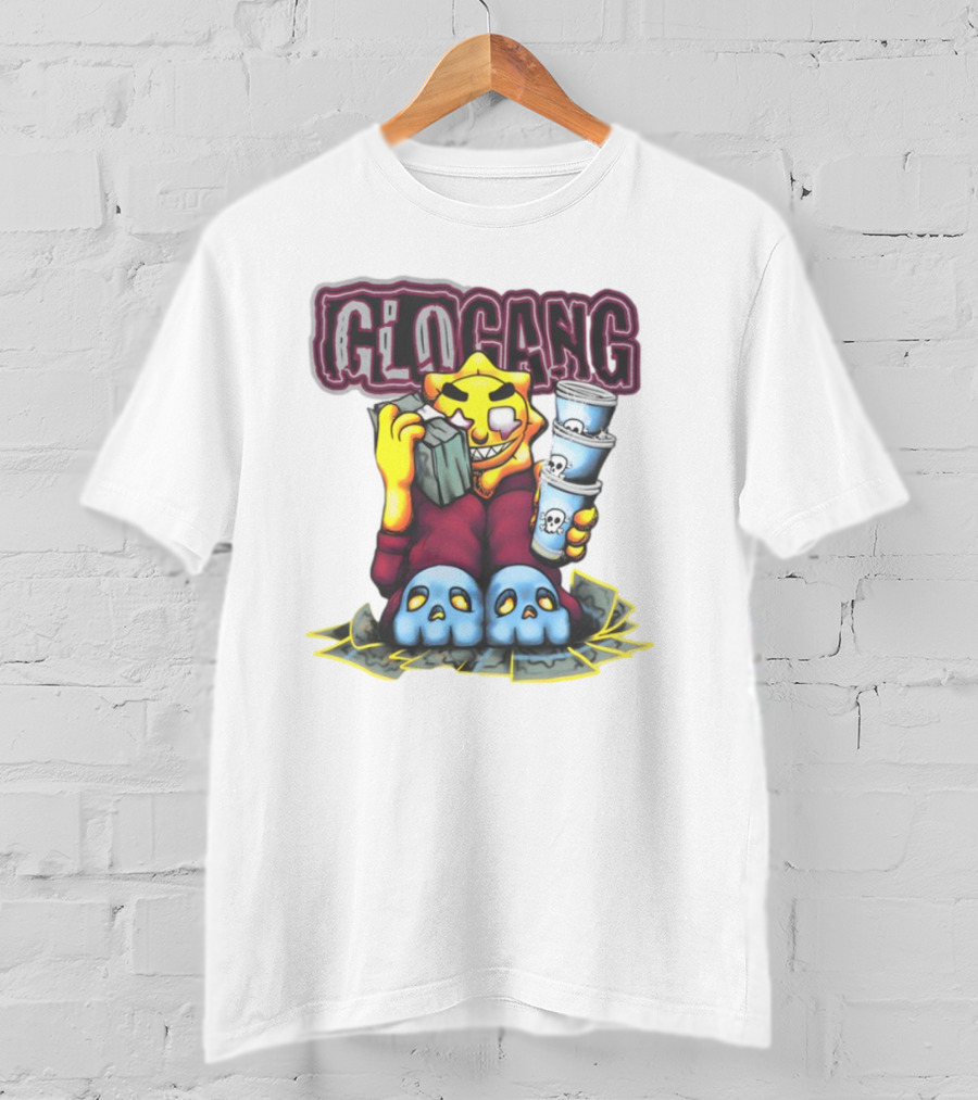 Glo Gang Stack Of Cash Skull Cups Triple Cup Threat T-Shirt