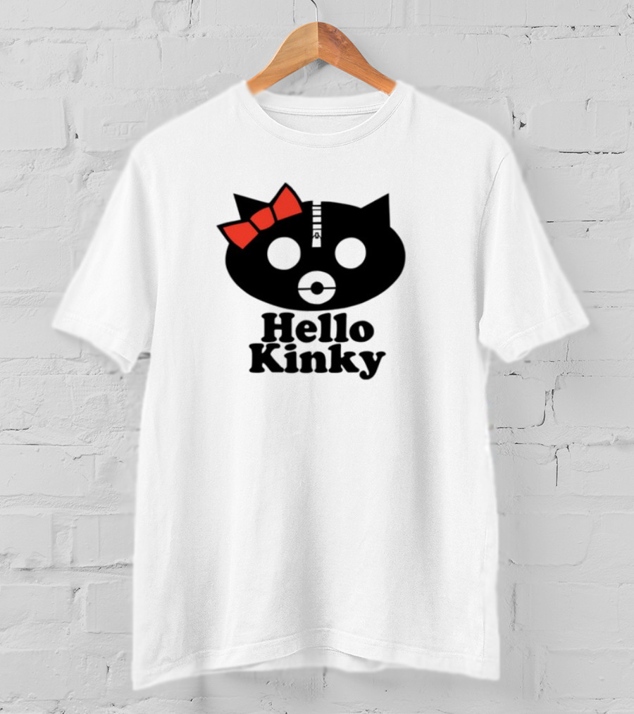 Hello Kinky Kitty With Red Bow Gorillaz T-Shirt